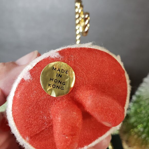 Cute MCM Vintage Christmas Red Flocked Mrs Claus Ornament 4" Made in Hong Kong - Picture 5 of 8